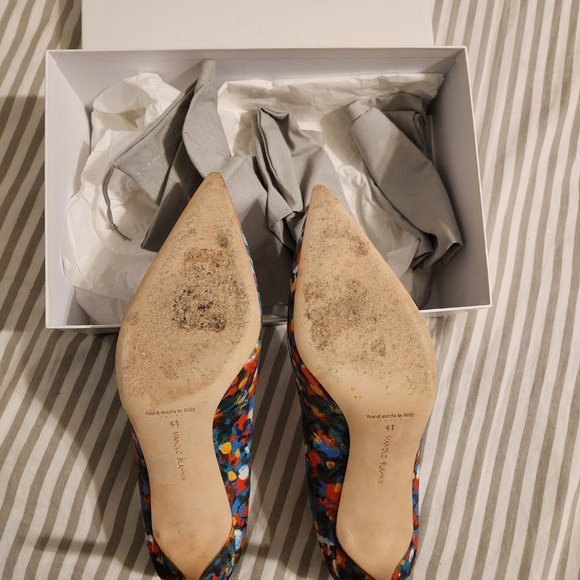 Manolo Blahnik Pumps, size 41 (10 / 10.5) multicolor fabric heels - Picture 6 of 8